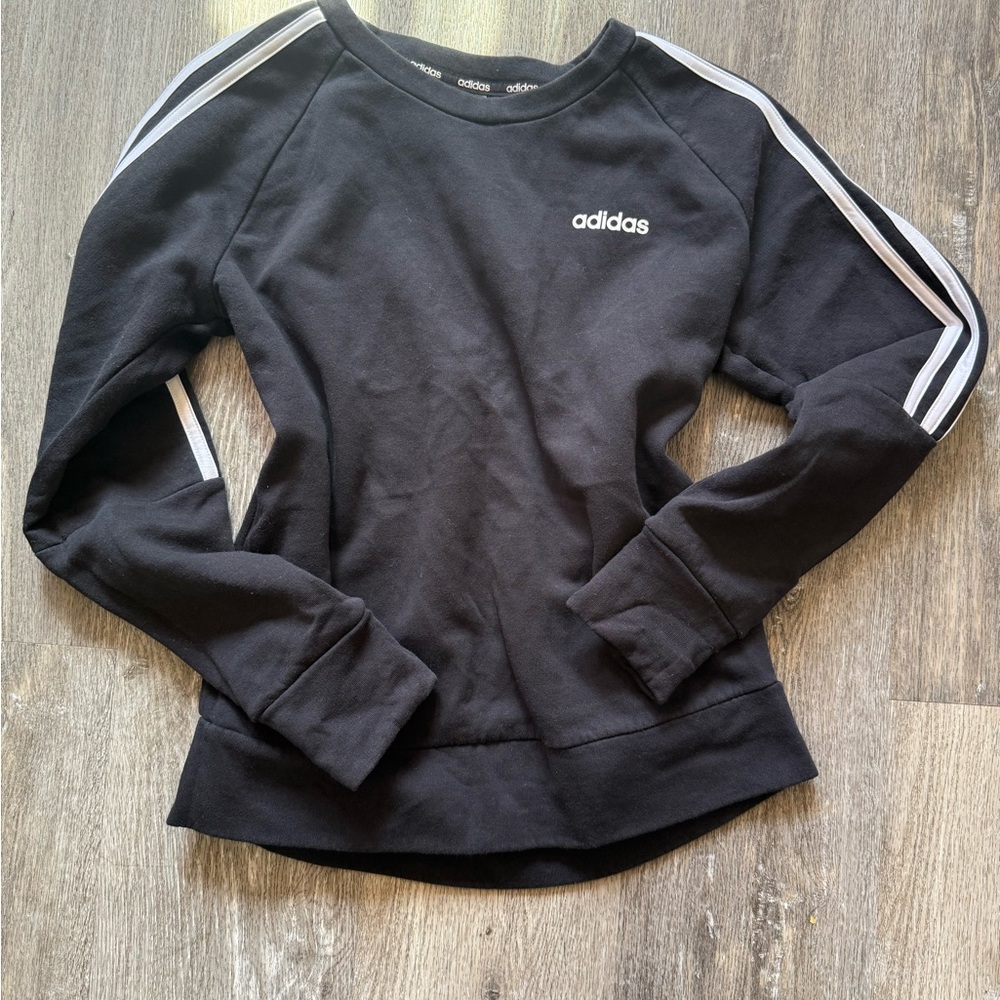 Adidas Black Sweatshirt with White Stripes